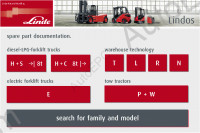 Linde Fork Lift Truck Spare Parts + Repair 2015 The spare parts catalogues for Linde's forklifts. Linde repair manuals. Linde workshop manuals. Diagnostic program.