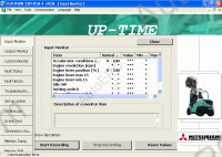 Mitsubishi Forklifts Up-Time 3.08 This application is a service tool for each type of controllers installed in forklifts. It monitors I/O values and failures, and sets various parameters.