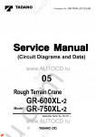 Tadano Rough Terrain Crane GR-600XL-2 - Service Manual workshop service manuals for Tadano Rough Terrain Crane GR-600XL-2